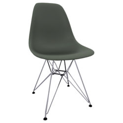 Vitra Eames DSR 43cm Side Chair Moss Grey / Chrome